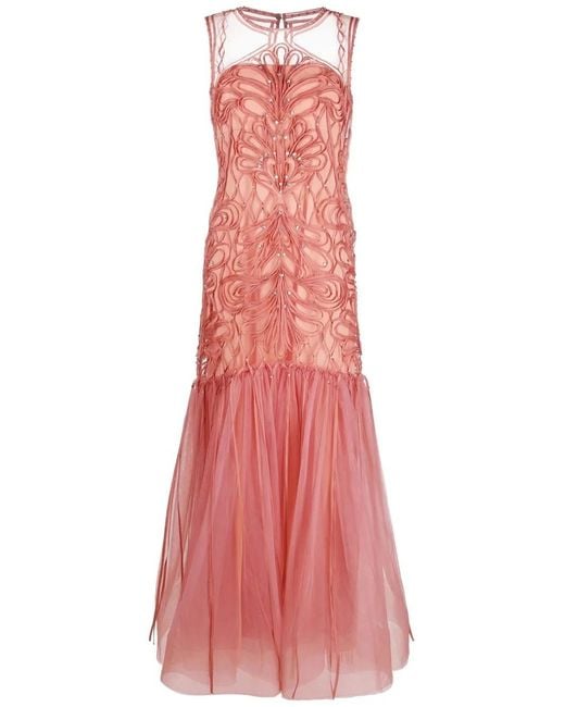 Alberta Ferretti Pink Crystal-Embellished Dress