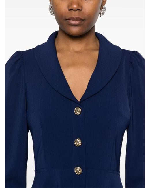 Nissa Blue Button-Down Midi Dress