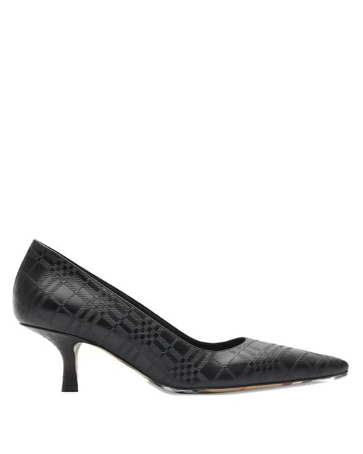 Burberry Women's Black 55Mm Dame Pointed-Toe Check-Embossed Pumps