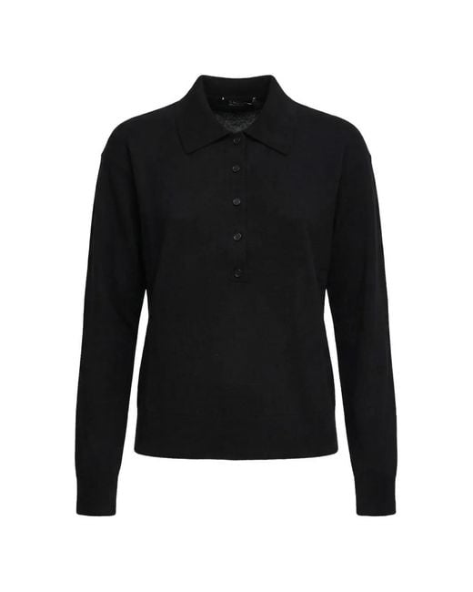 Max Mara Black Long-Sleeve Frisia Polo Shirt