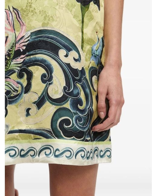Abito Corto Rochester A Fiori di ALÉMAIS in Green
