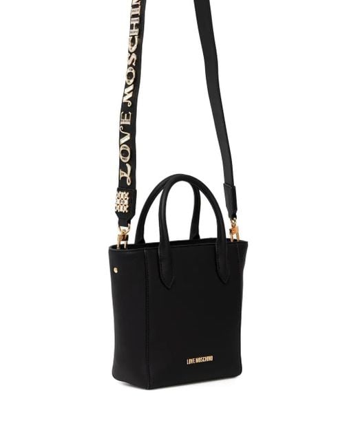 Love Moschino Black Jewel-Embellished Top-Handle Bag