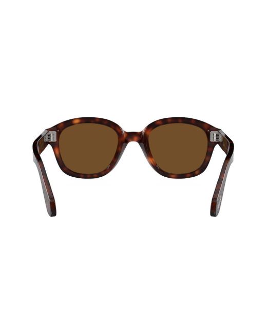 Persol Brown Tortoiseshell Effect Round Frame Sunglasses