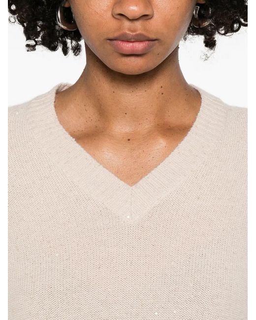 Fabiana Filippi Natural V-Neck Sweater