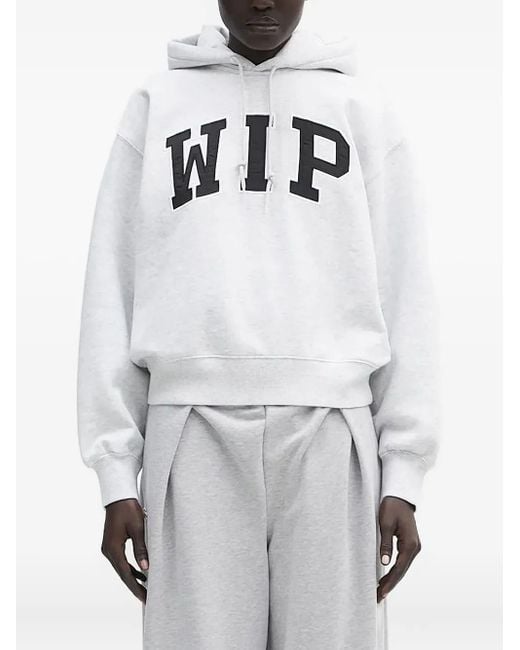 Carhartt Gray Wip Logo-Appliqué Hoodie