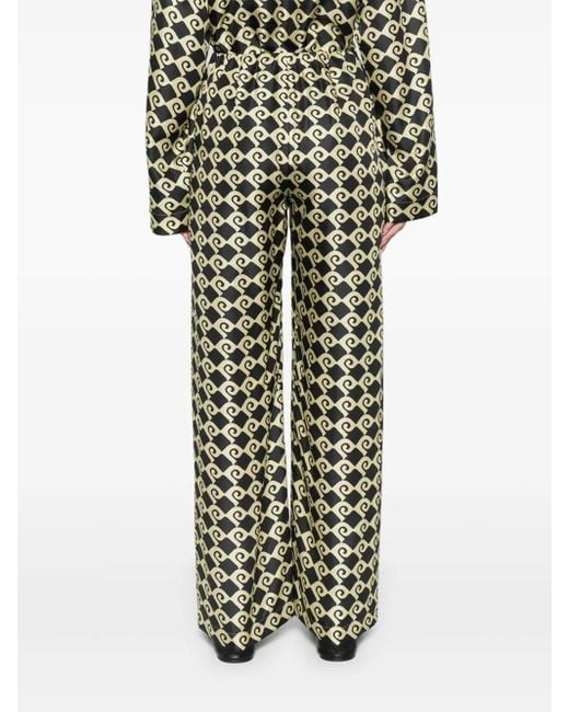 Nanushka White Geometric Trousers