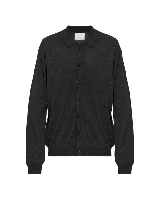 Isabel Marant Black Joris Polo-Collar Sweater for men