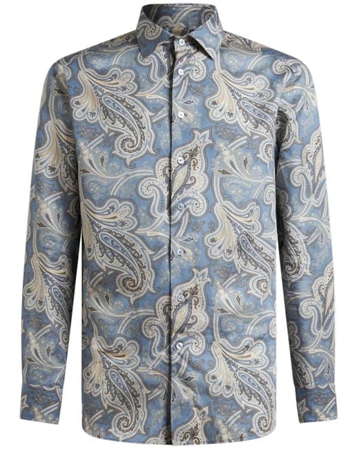 Etro Blue Versatile 3-Fabrics Dress Shirt For for men