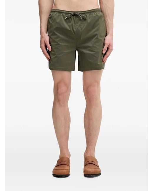 Filling Pieces Green Logo-Embroidered Drawstring Swim Shorts for men