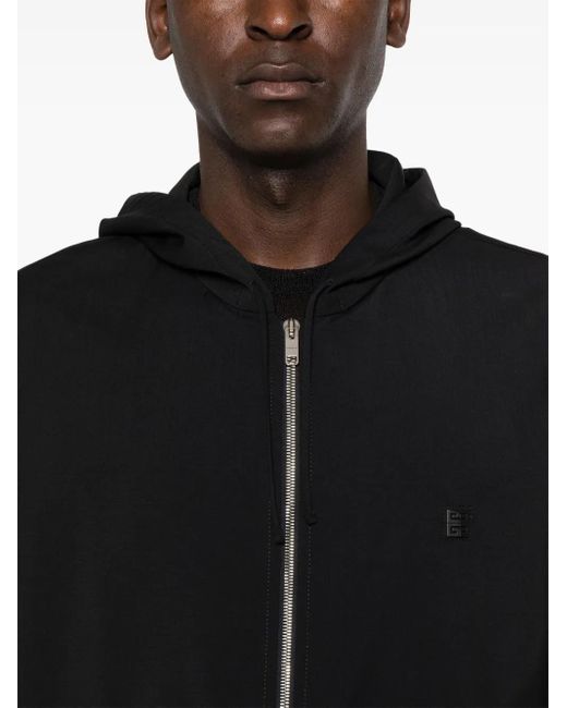 Givenchy Black 4G Wool Zipped Hoodie for men