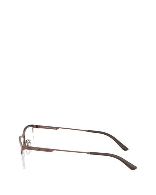 Emporio Armani White Rectangle-Frame Glasses for men