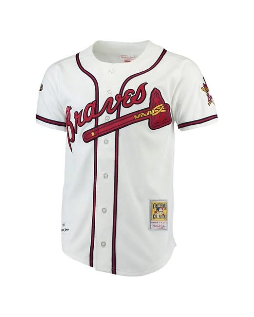 Mitchell & Ness White Chipper Jones Home T-Shirt for men