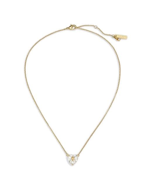 Kurt Geiger Metallic Crystal Heart Pendant Necklace