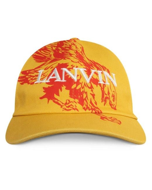 Lanvin Orange X Future Eagle-print Cotton Cap for men