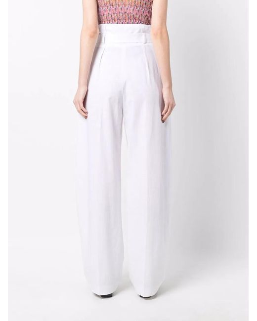 Philosophy Di Lorenzo Serafini White Wide-Leg High-Waisted Trousers