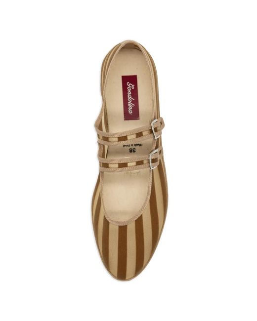 Gondolina White Lido Striped Ballet Flats