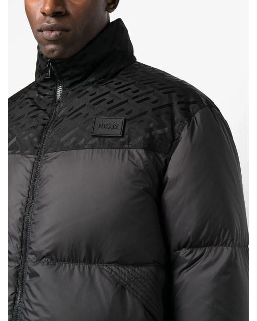 Versace Black Zip-Fastening Padded Jacket for men