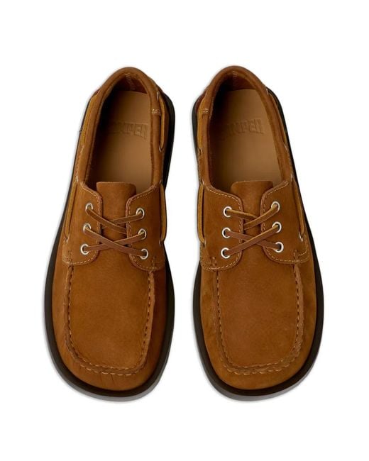 Camper Brown Stringed Shoe for men