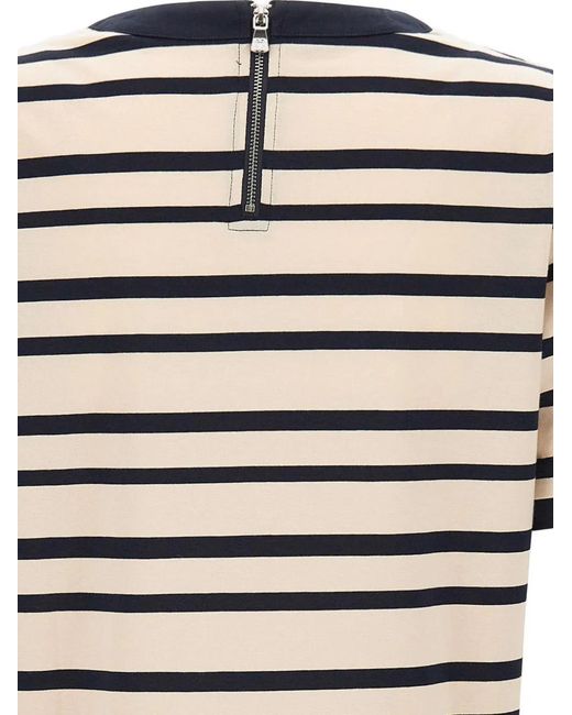 Elena Miro White Striped Jewel-Embellished T-Shirt