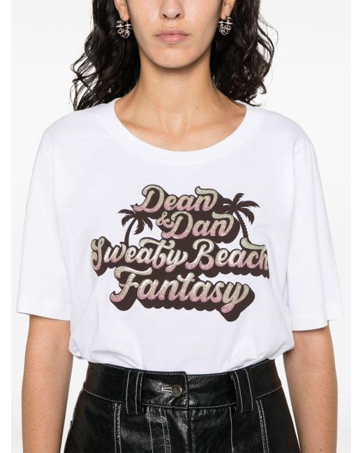 DSquared² White Sweaty Beach Fantasy Cotton T-shirt