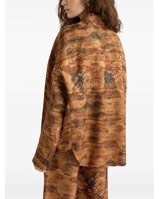 Momoní Brown Jacquard Button Shirt