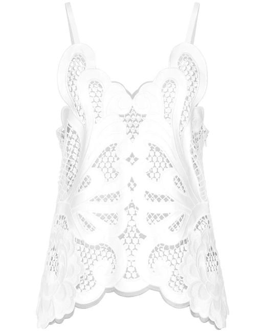 Dolce & Gabbana White Cut-Out Detailed Cotton Top