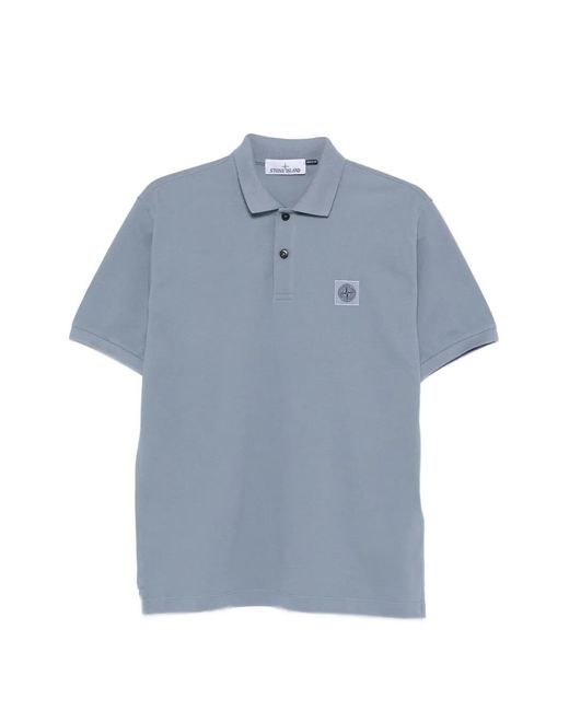 Stone Island Blue Dark Cotton Polo for men