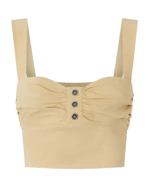 Pinko シャーリング クロップドトップ Natural