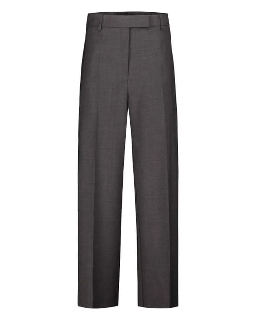 DR. HOPE Gray Pressed-Crease Wool Trousers