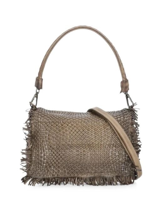 Reptile's House Brown Anfora Braided Fringed Shoulder Bag