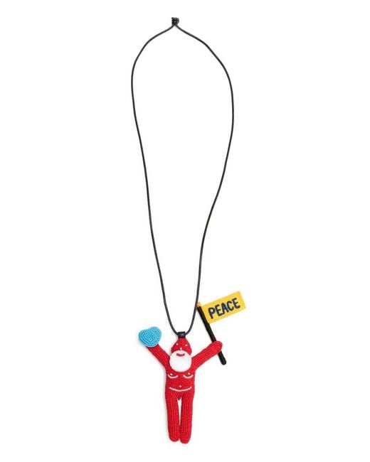 Walter Van Beirendonck White Peace Necklace for men