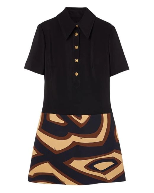 Emilio Pucci Labirinto Print Short Dress Black