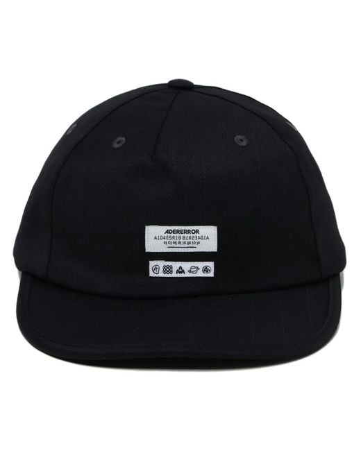 Adererror Black Langle Embroidered Baseball Cap