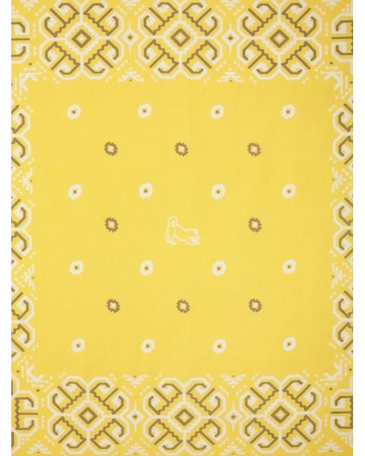 Fortela Yellow Ikara-Printed Bandana for men