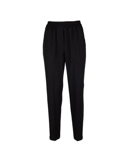 Via Masini 80 Black Pantalon À Taille Élastiquée