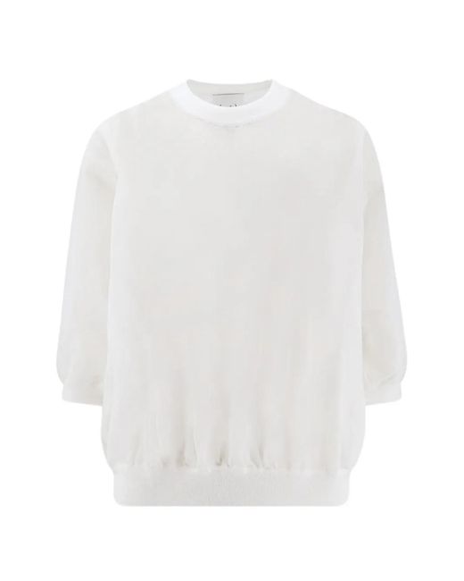 Nude White Crew-Neck Oversized T-Shirt