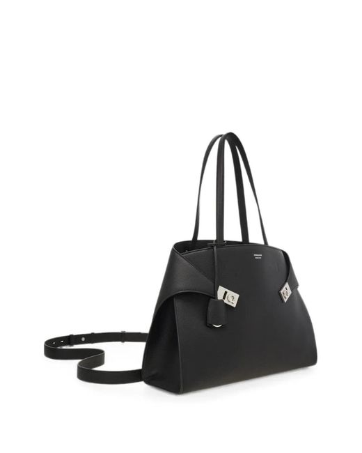 Ferragamo Black Hug Shoulder Bag