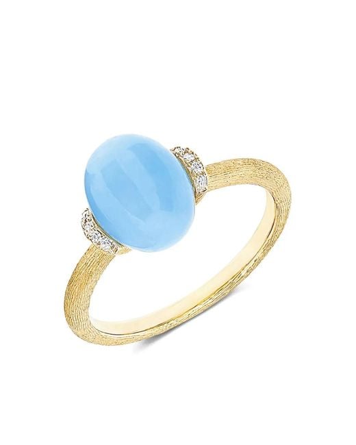 Nanis Blue 18K Aquamarine And Diamond Ring