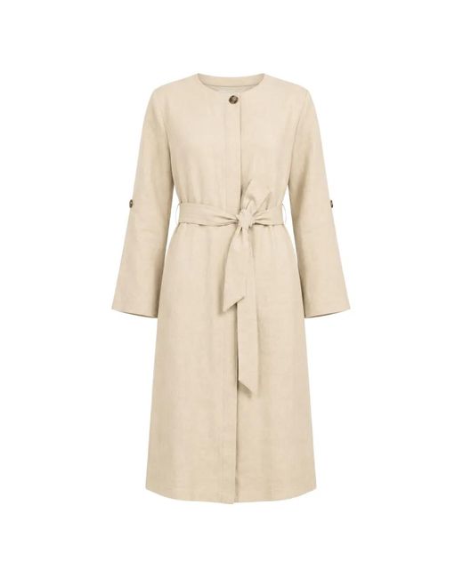 Max Mara Natural Robe Mi-Longue À Taille Ceinturée