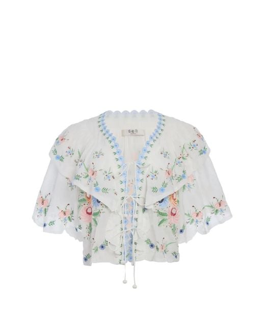 Sea White Serafina Blouse