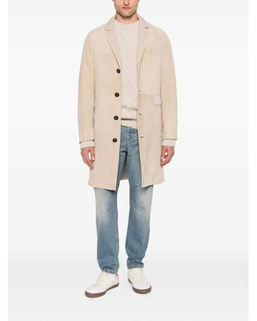Eleventy Natural Suede Coat for men