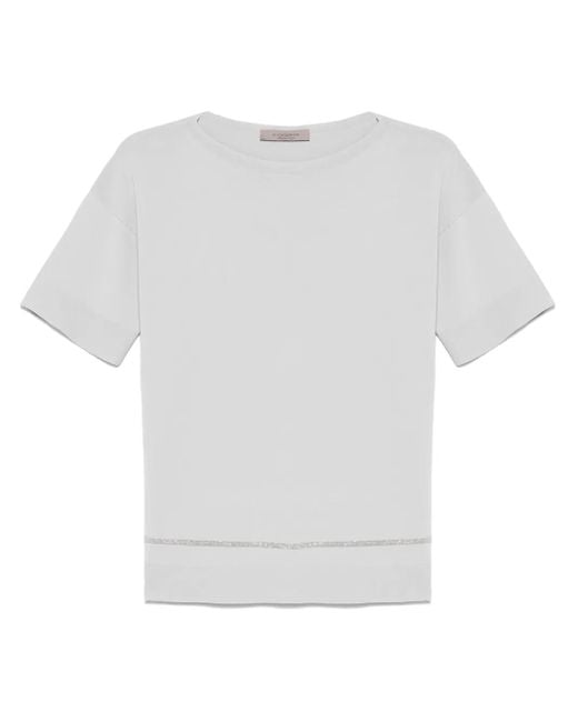 D.exterior White Monili-Detail T-Shirt