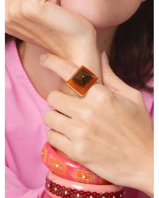 Mark Davis Metallic 18K Kendall Bakelite Ring