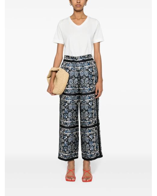 Max Mara White Embroidered-Logo Cotton T-Shirt