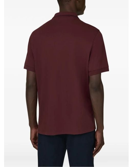Boggi Red High-Performance Piqué Polo Shirt With S-Cafè Yarn for men