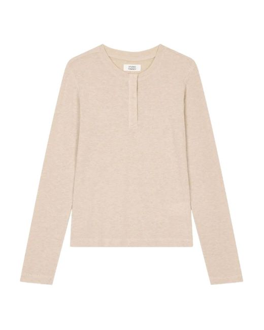 Studio Tomboy X White Henley-Neck T-Shirt