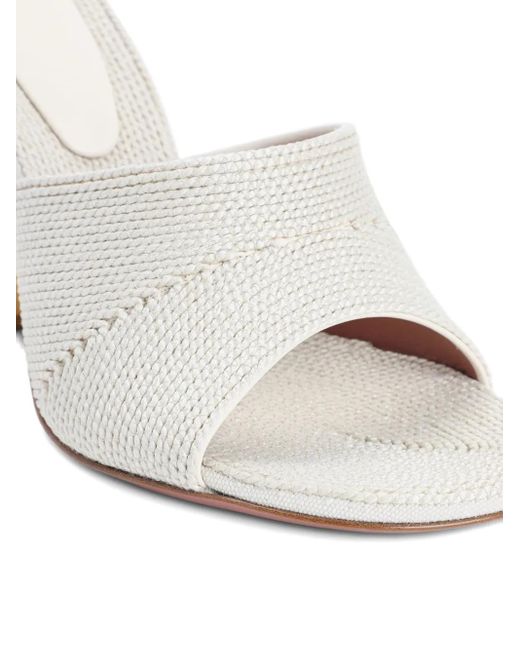 AMINA MUADDI Natural 90Mm Leather Heeled Sandals