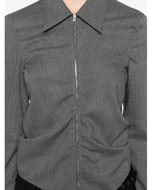 Our Legacy Gray Slim Zip Shirt