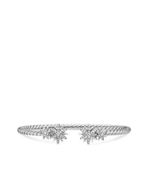 David Yurman White Sterling Starbust Diamond Bracelet (3.5Mm)