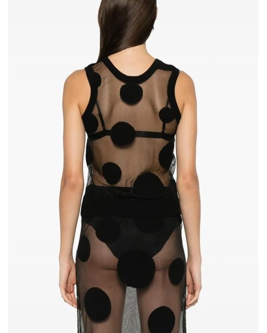 Viktor & Rolf Black Polka-Dot Tank Top